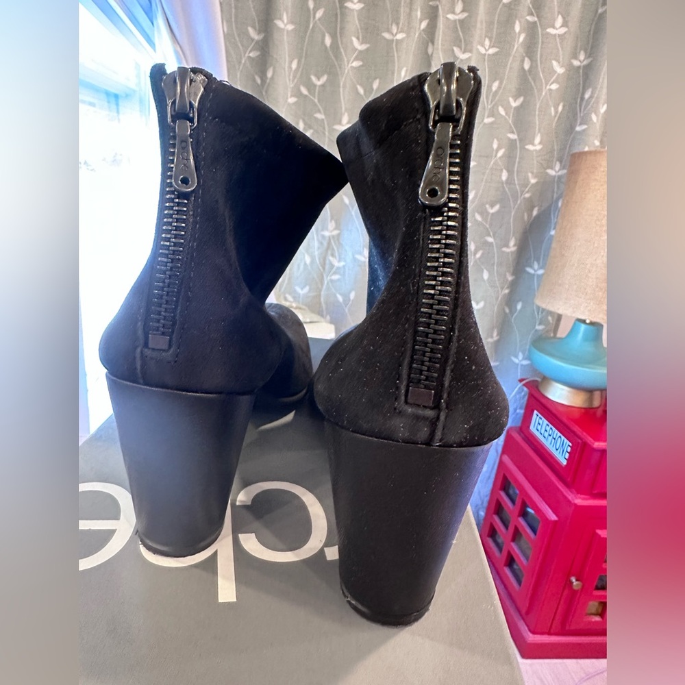 Arche Black Suede Ankle Booties with Block Heel - Picture 3 of 7